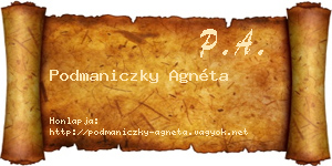 Podmaniczky Agnéta névjegykártya