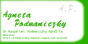 agneta podmaniczky business card